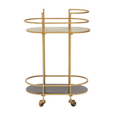 Gold and Grey Two Tier Drinks Trolley, Kobra