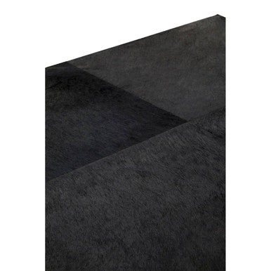 Black Hair-On-Hide Leather Coffee Table with Gold Metal Frame and Storage Drawer | Kensington Townhouse
