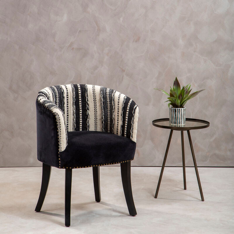 Cefena Black and White Chair