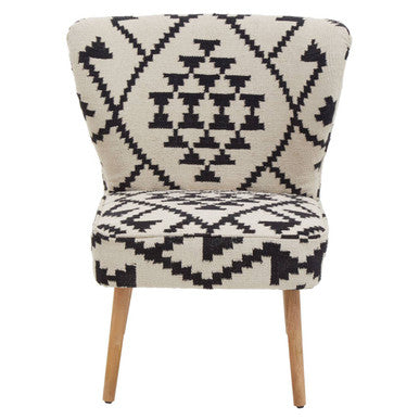 Cefena White and Black Berber Style Mango Wood Chair