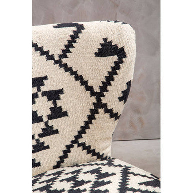 Cefena White and Black Berber Style Mango Wood Chair