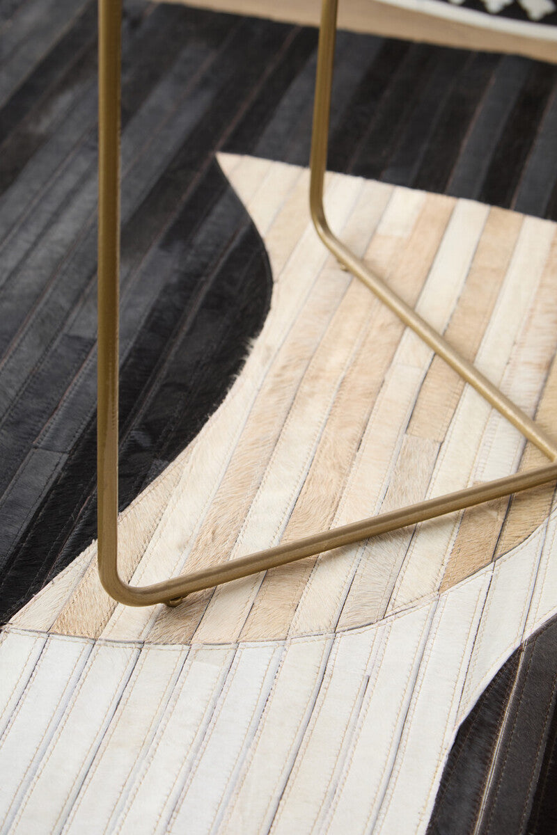 Black Round Wood Coffee Table with White Bone Inlay Top and Gold Metal Cross Base, Fusion