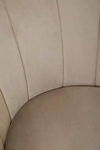 Biarritz Mink Velvet Chair with Scalloped Back