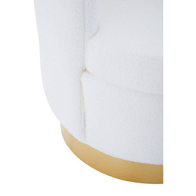 Biarritz Off White Boucle Swivel Chair with Scalloped Back