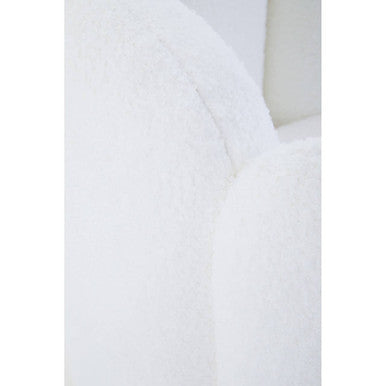 Biarritz Off White Boucle Swivel Chair with Scalloped Back