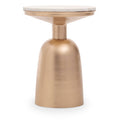 Amira White Marble Side Table with Gold Iron Base