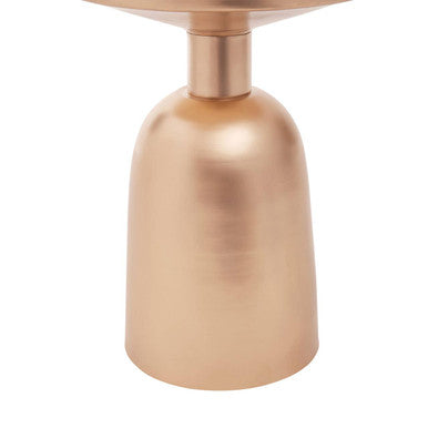 White Marble Top Side Table with Chunky Gold Iron Base, Amira