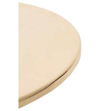Gold Round Side Table with Geometric Base, Amira