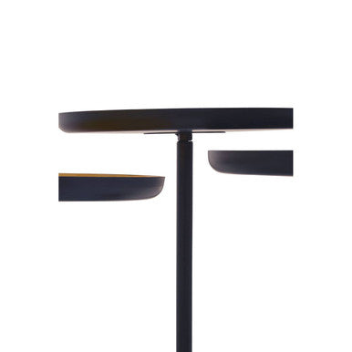 Amira Gold Pink and Black Metal Tray Table Set of 3 with Enamel Tops