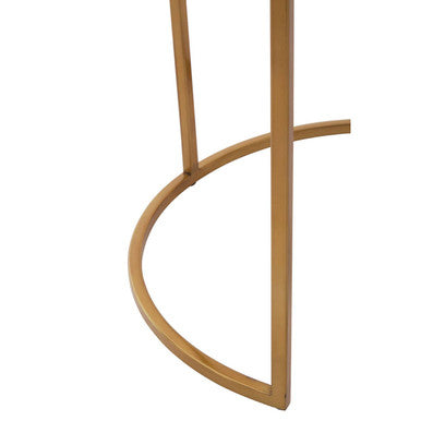 Nest of 2 Gold and Zinc Side Tables with Luxe Gold Steel Frames, Amira