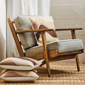 Hector Natural Linen Armchair with Dark Oak Wood Frame