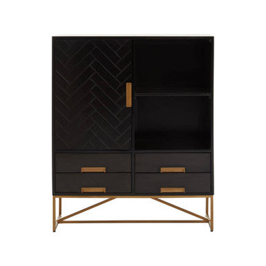 Kochi Black Mango Wood Cabinet