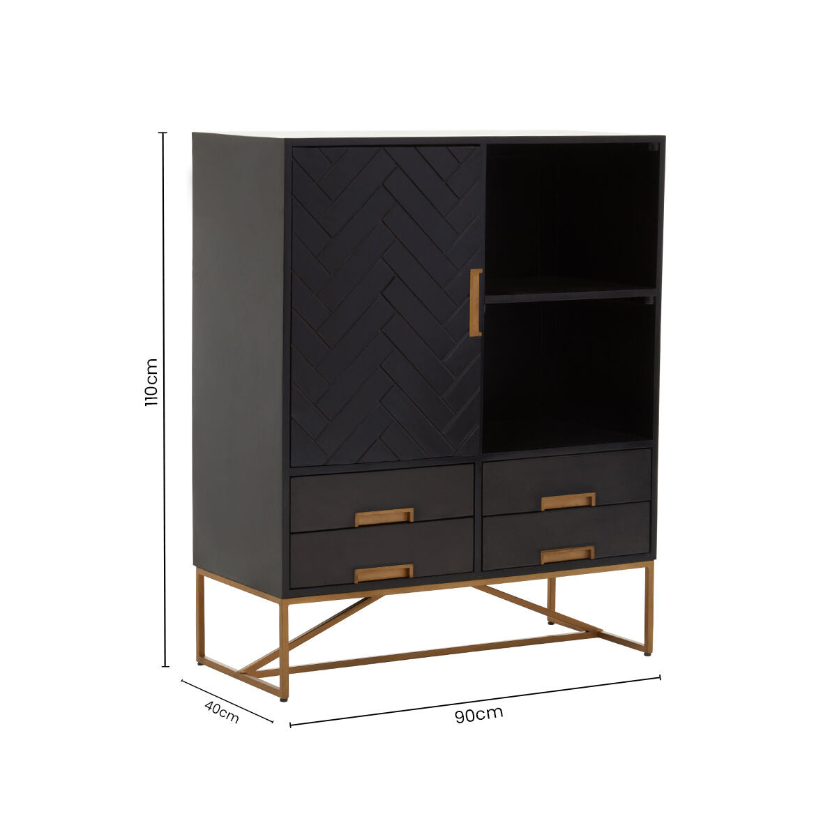 Kochi Black Mango Wood Cabinet