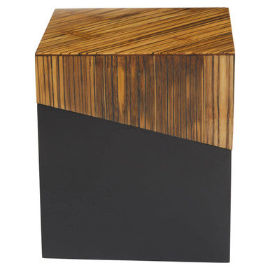Square Side Table with Black Finish, Gabor