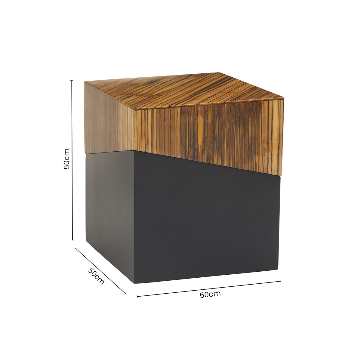 Square Side Table with Black Finish, Gabor