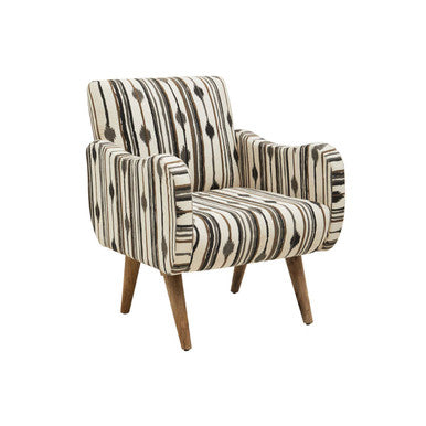 Cefena Black and White Ikat Design Accent Chair