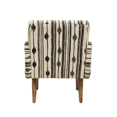 Cefena Black and White Ikat Design Accent Chair