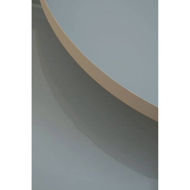 Set of 3 Grey Enamel Top Nesting Side Tables with Gold Finish X-Base Legs, Corra