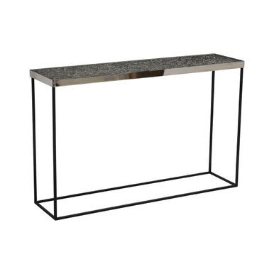 Console Table with Black Metal Finish Frame, Akola