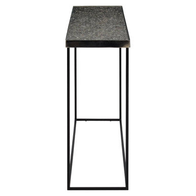Console Table with Black Metal Finish Frame, Akola