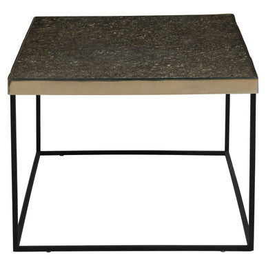 Gold Finish Coffee Table with Black Metal Frame, Akola