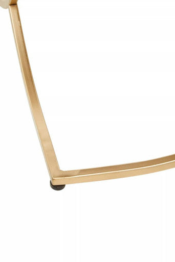 Black Marble Top Side Table with Gold Finish Interlocking Stainless Steel Frame, Kia