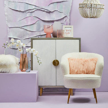 Sareel Cream and Grey Mango Wood Two Door Cabinet