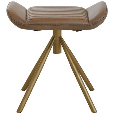 Buffalo Grey Leather Footstool
