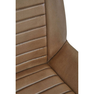 Buffalo Grey Genuine Leather Chair with Gold Finish Legs