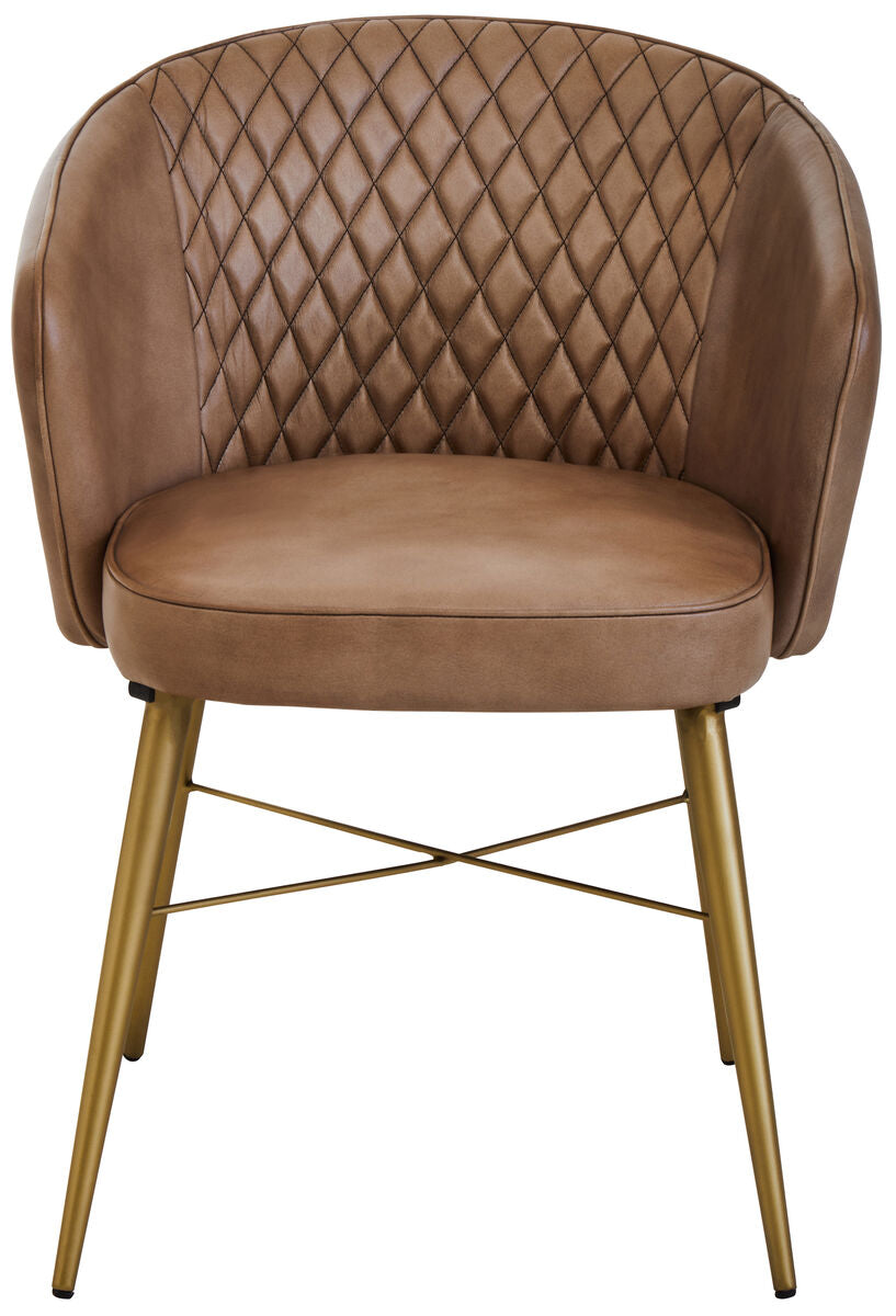 Buffalo Grey Genuine Leather Chair with Tufted Back