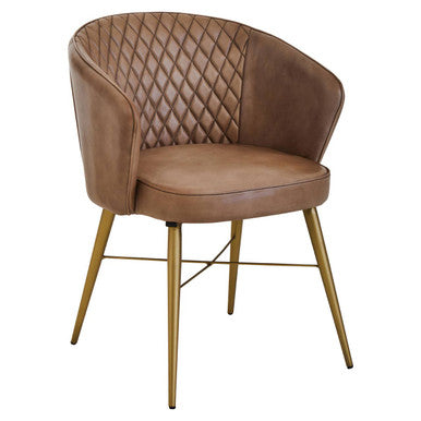Buffalo Grey Genuine Leather Chair with Tufted Back
