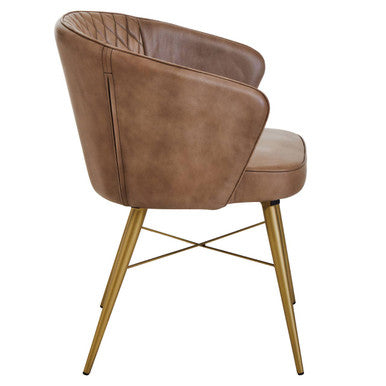 Buffalo Grey Genuine Leather Chair with Tufted Back