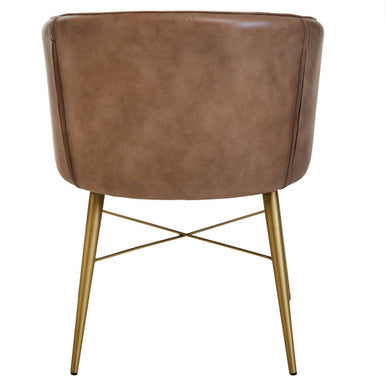 Buffalo Grey Genuine Leather Chair with Tufted Back