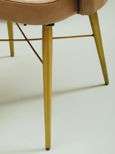 Buffalo Grey Genuine Leather Chair with Tufted Back