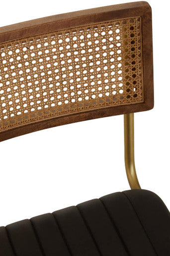 Buffalo Black Leather Dining Chair