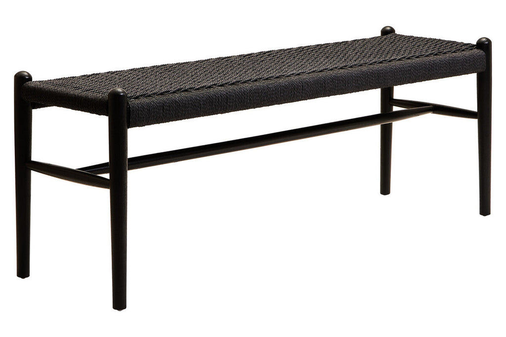 Cebu Black Rope Bench with Rope Seat