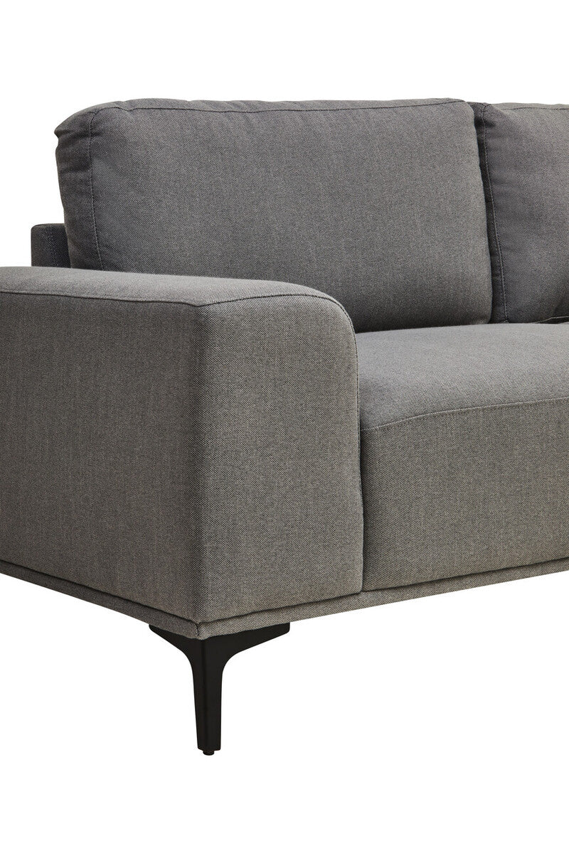 3 Seater Grey Fabric Right Chaise Sofa, Toulon