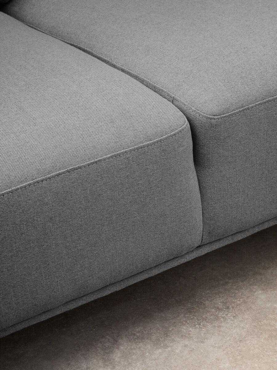 3 Seater Grey Fabric Left Chaise Sofa, Toulon