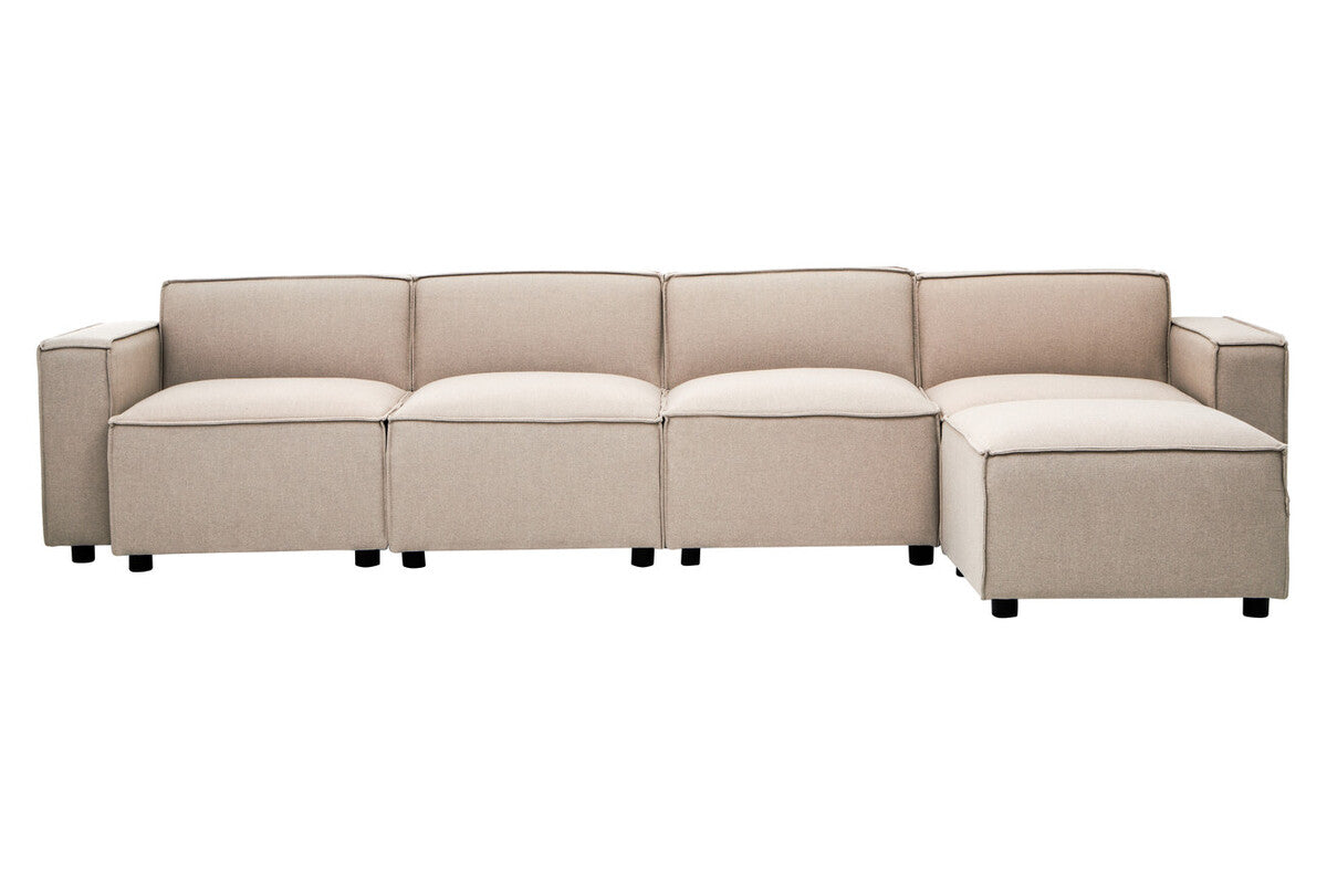 Natural Fabric Armless Modular Sofas, Toulouse
