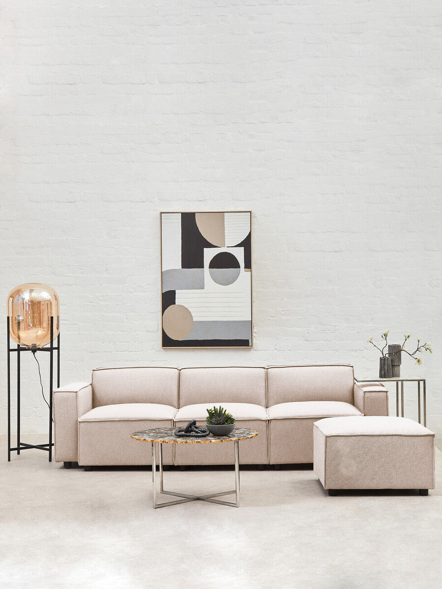 Natural Fabric Armless Modular Sofas, Toulouse