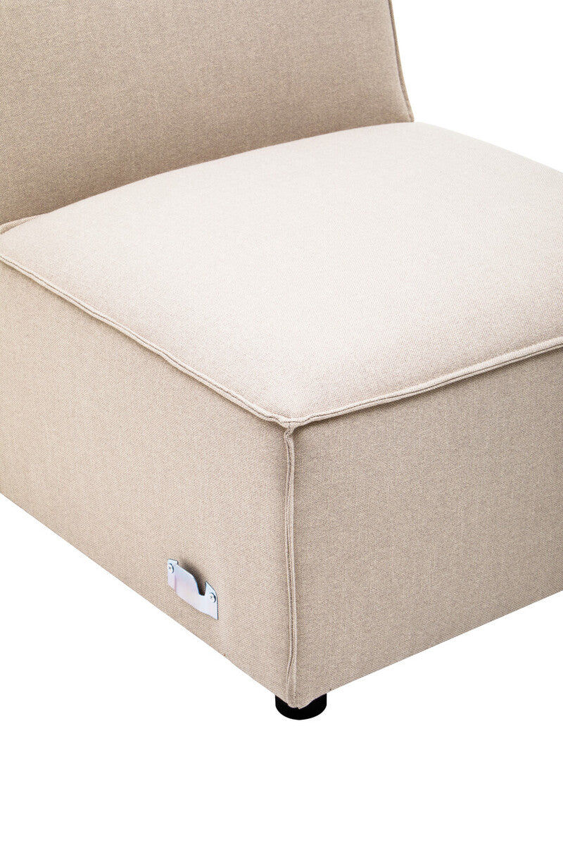 Natural Fabric Armless Modular Sofas, Toulouse