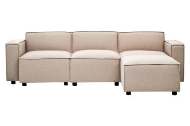 Natural Fabric Modular Ottoman, Toulouse