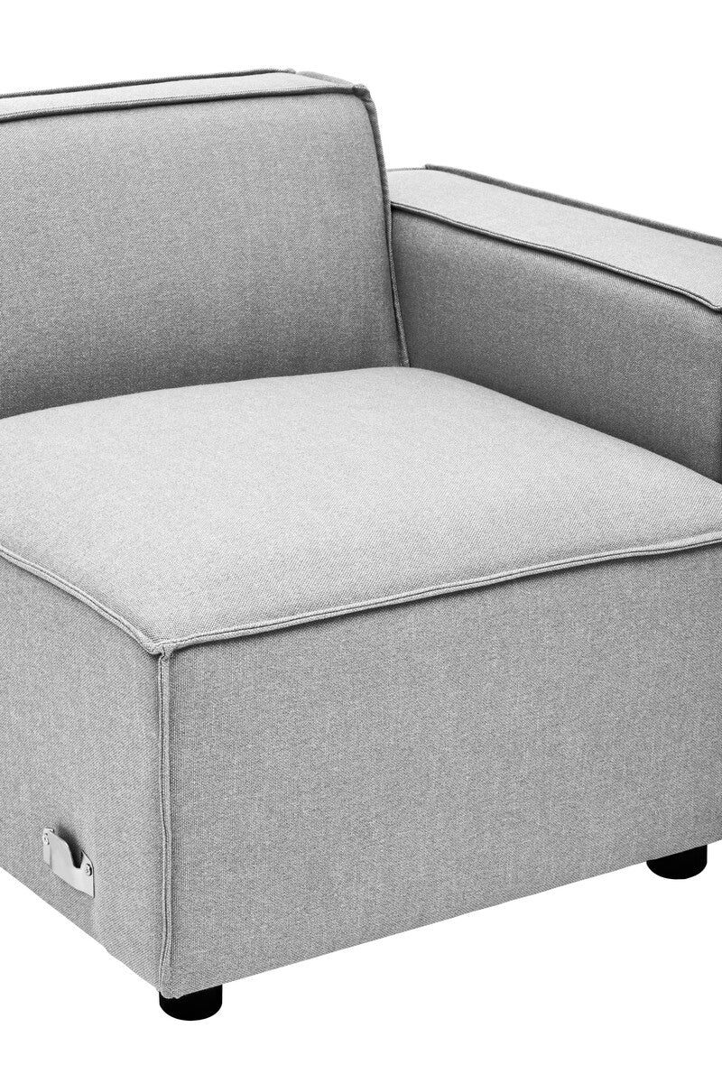 Grey Fabric Right Arm Modular Sofas, Toulouse