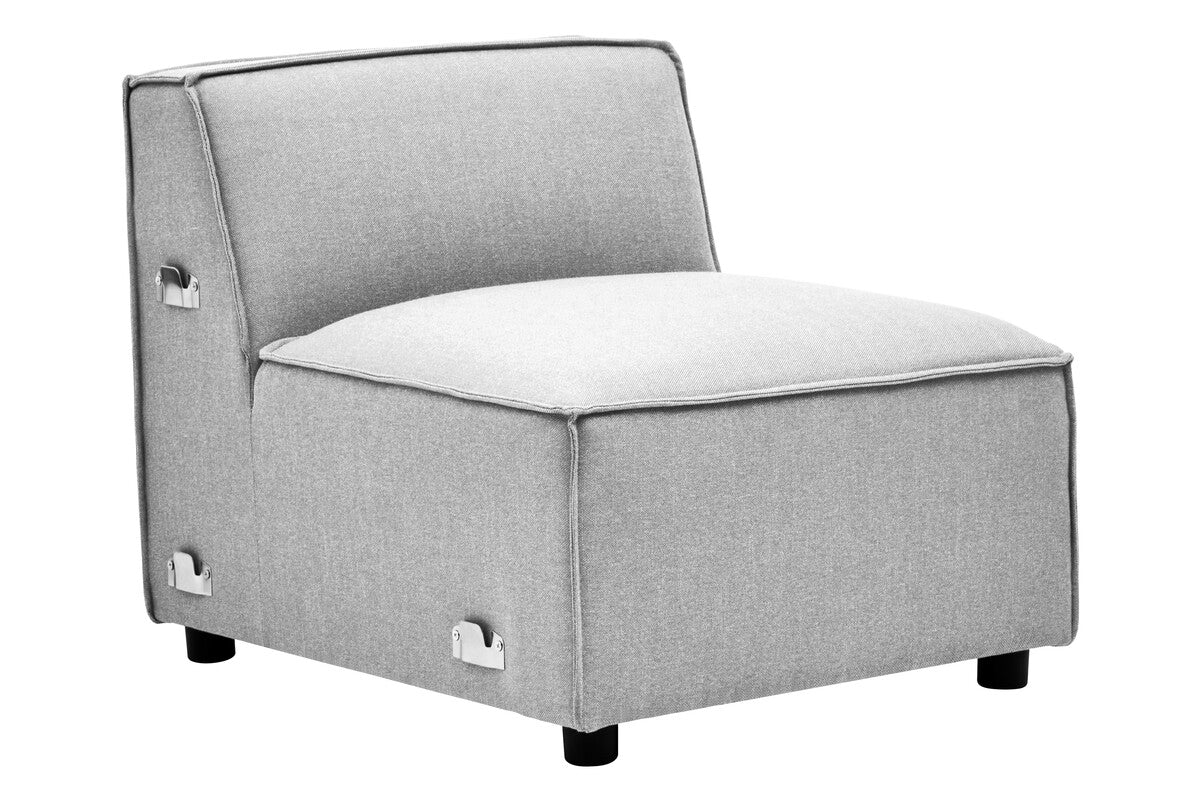 Grey Fabric Armless Modular Sofas, Toulouse