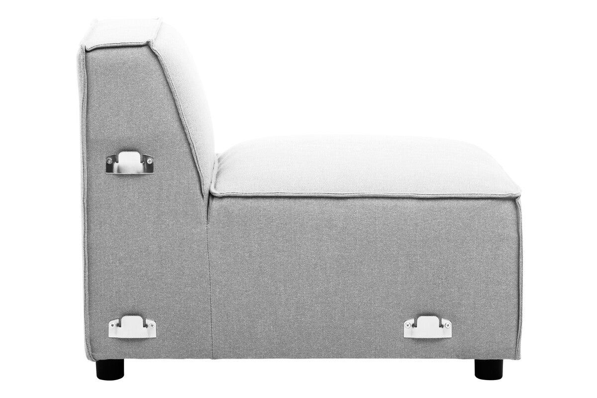 Grey Fabric Armless Modular Sofas, Toulouse