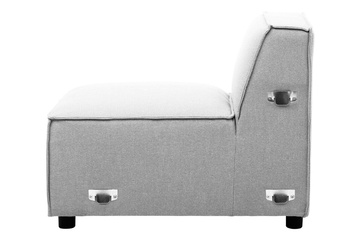 Grey Fabric Armless Modular Sofas, Toulouse