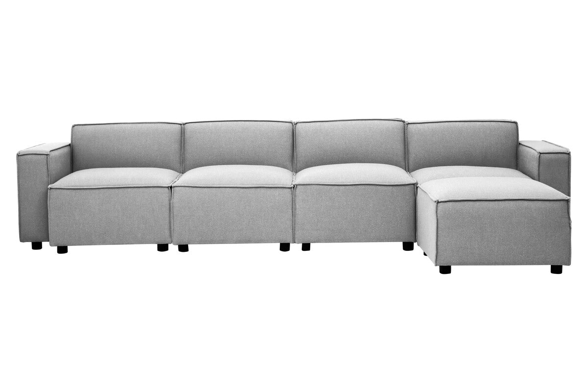 Grey Fabric Armless Modular Sofas, Toulouse