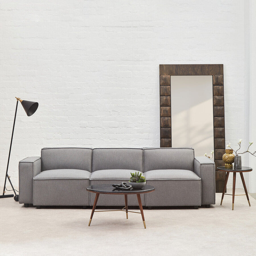 Grey Fabric Armless Modular Sofas, Toulouse