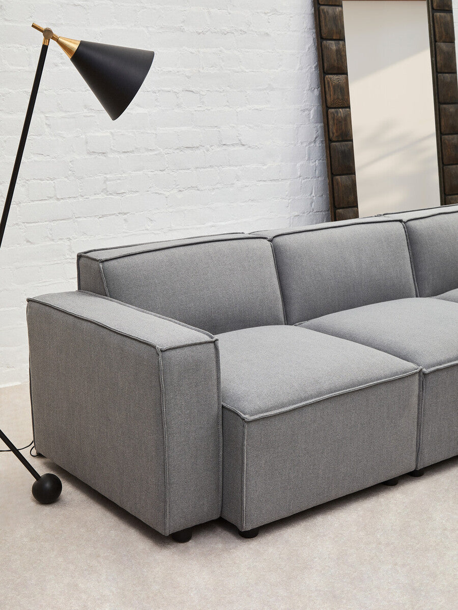 Grey Fabric Armless Modular Sofas, Toulouse