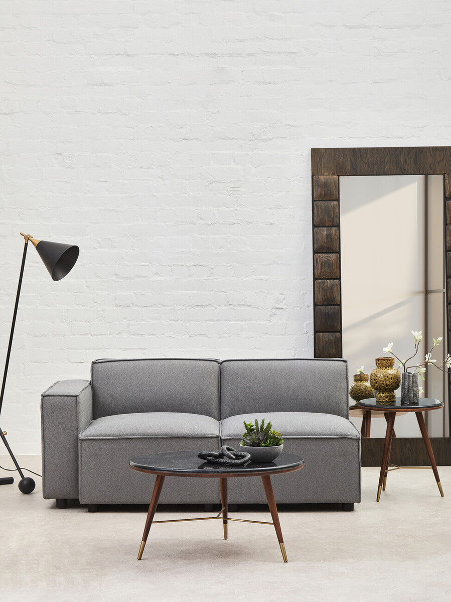 Grey Fabric Armless Modular Sofas, Toulouse